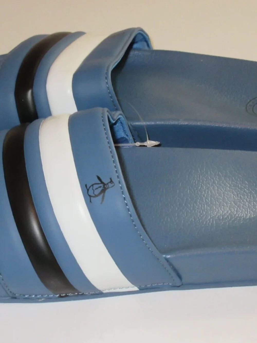 Original Penguin Men's Earle Slide Sandal Blue White Dark Blue Black NWT Classic